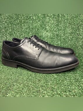 ECCO Oxford Dress Shoes Men’s Black Almond Toe Leather Size EU 46 US 12 - 12.5